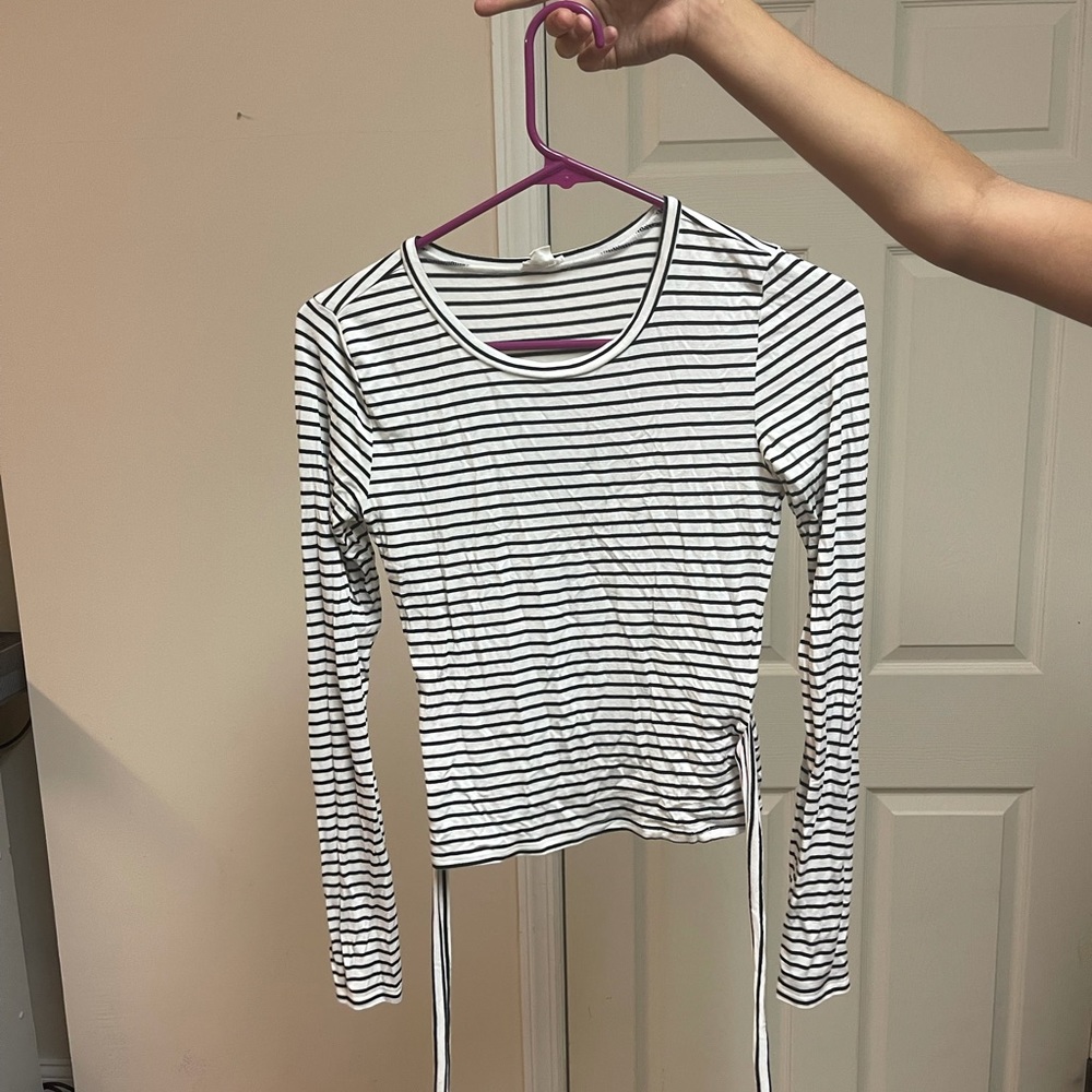 Striped cropped Long sleeve #garage